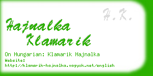 hajnalka klamarik business card